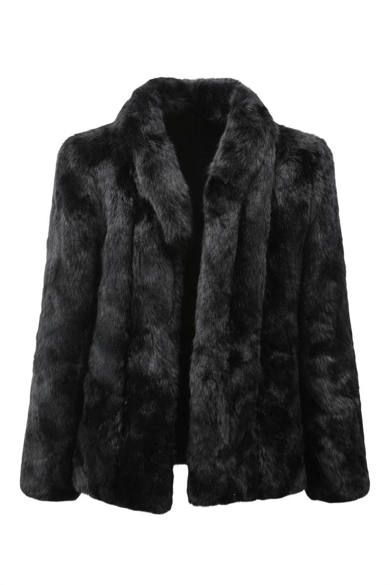 1980s Black Fur Coat - Front View