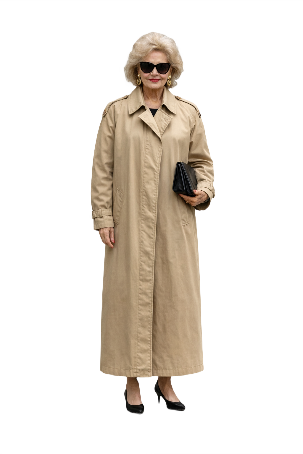 1980s Beige Cotton Trench Coat - Model