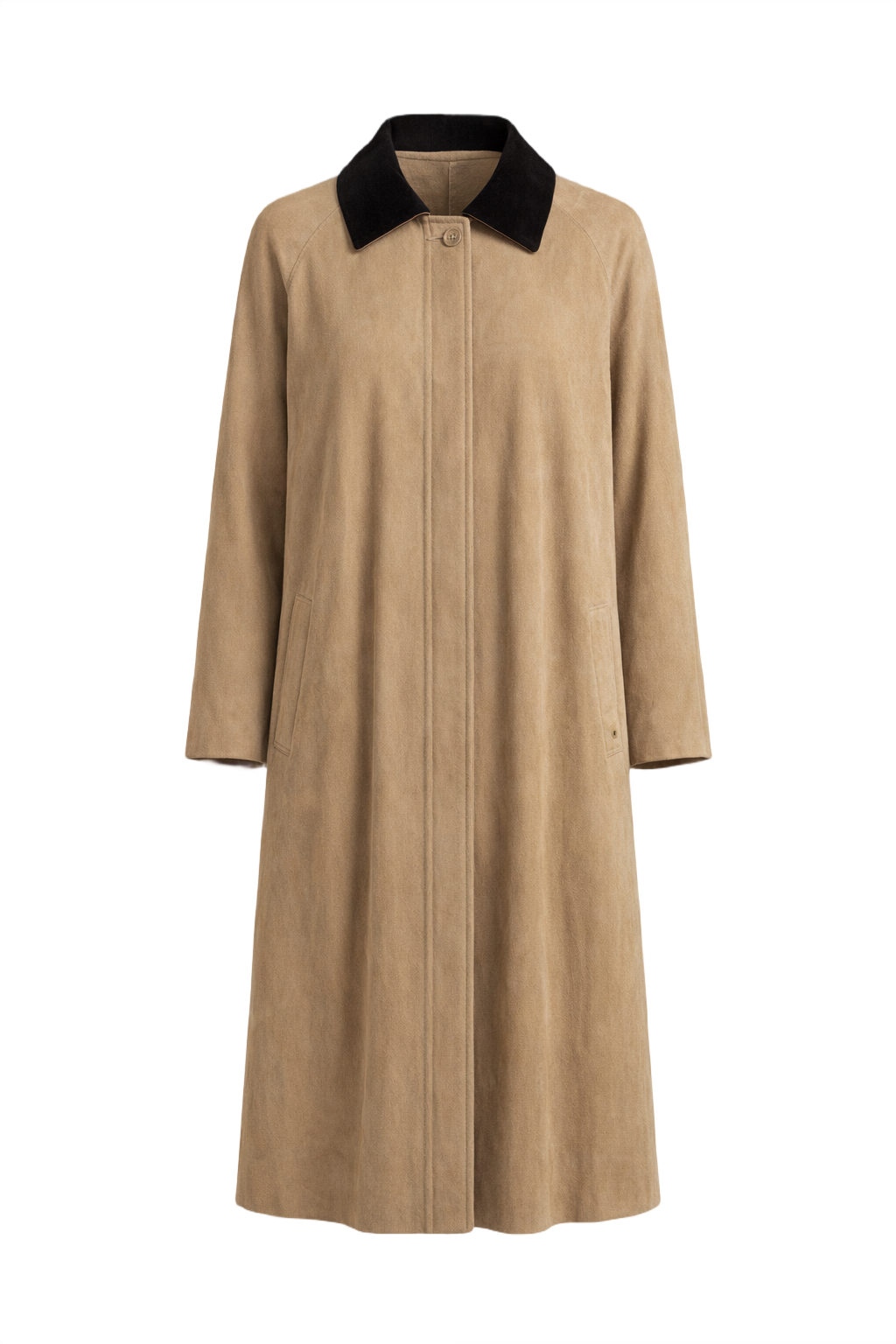1990s Khaki Cotton Coat - Front View