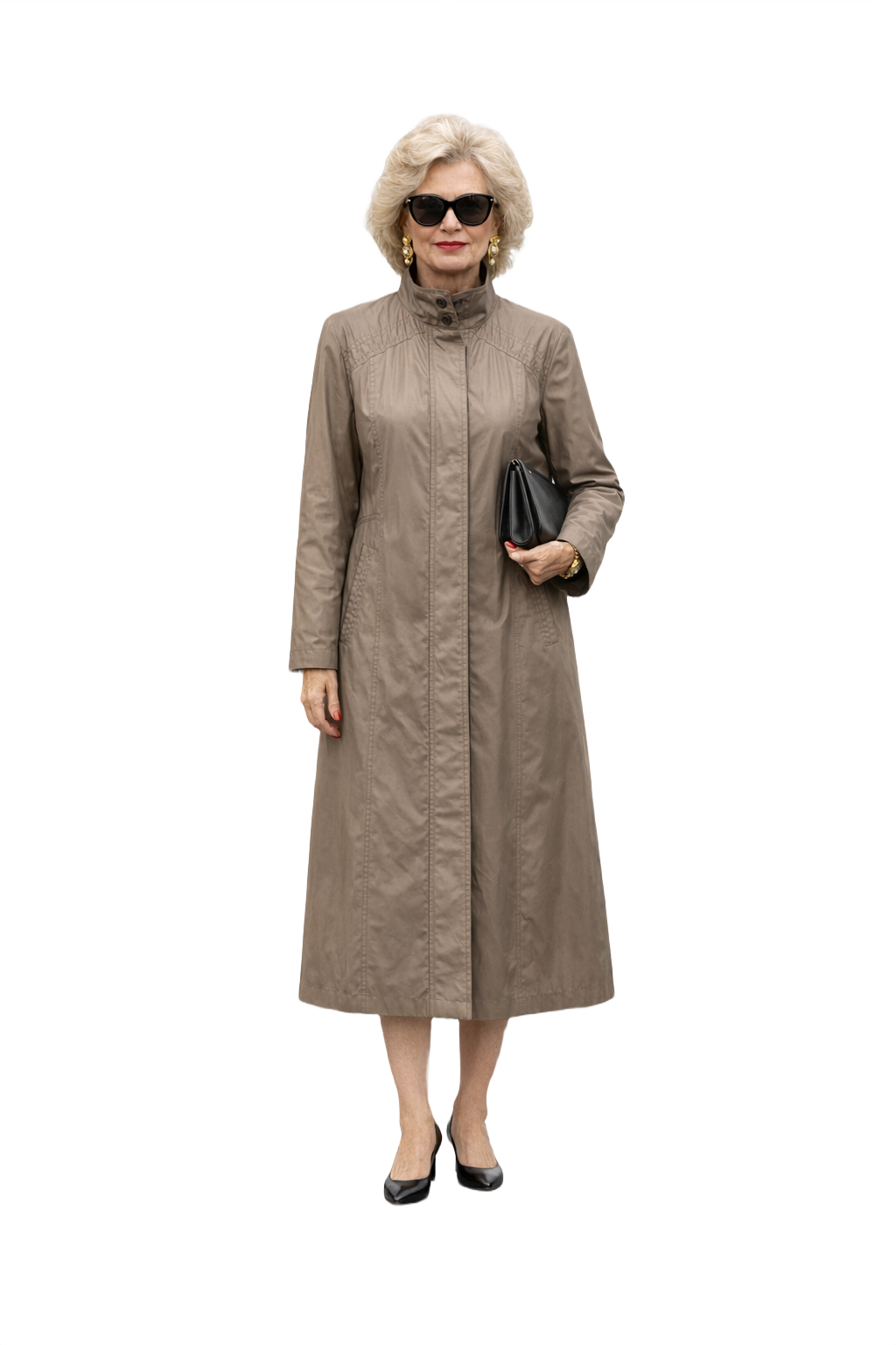 1980s Taupe Synthetic Coat - Model
