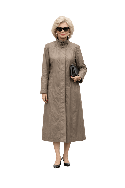 1980s Taupe Synthetic Coat - Model