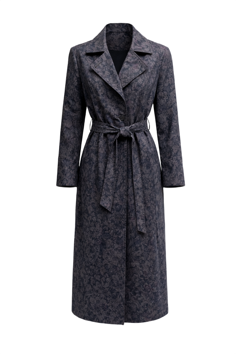 1980s Dark Grey Cotton Coat - Front View
