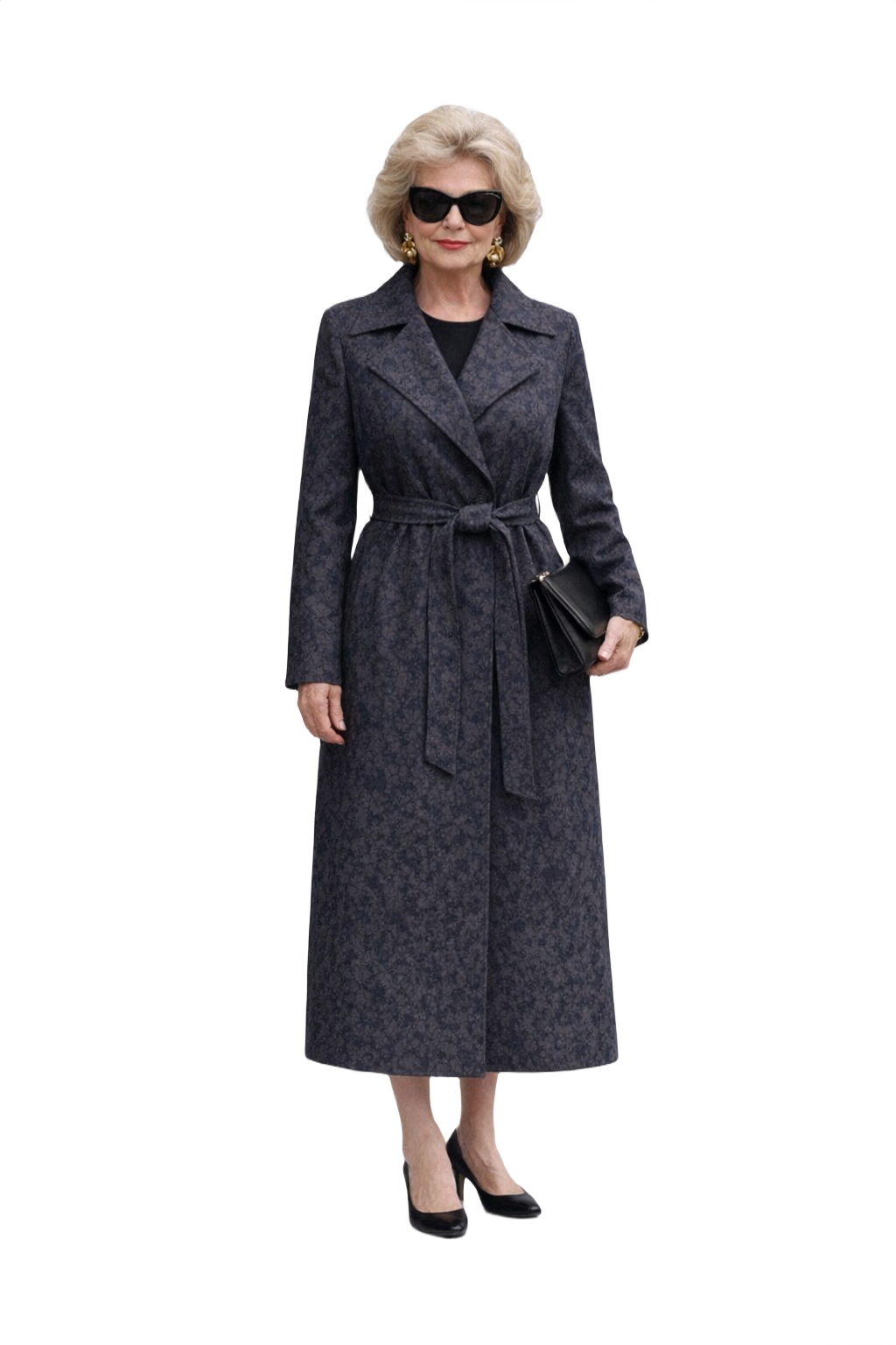 1980s Dark Grey Cotton Coat - Model