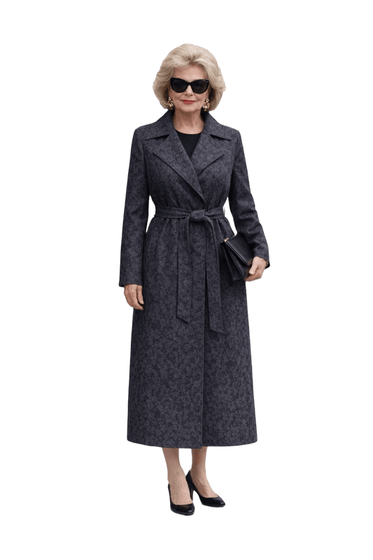 1980s Dark Grey Cotton Coat - Model