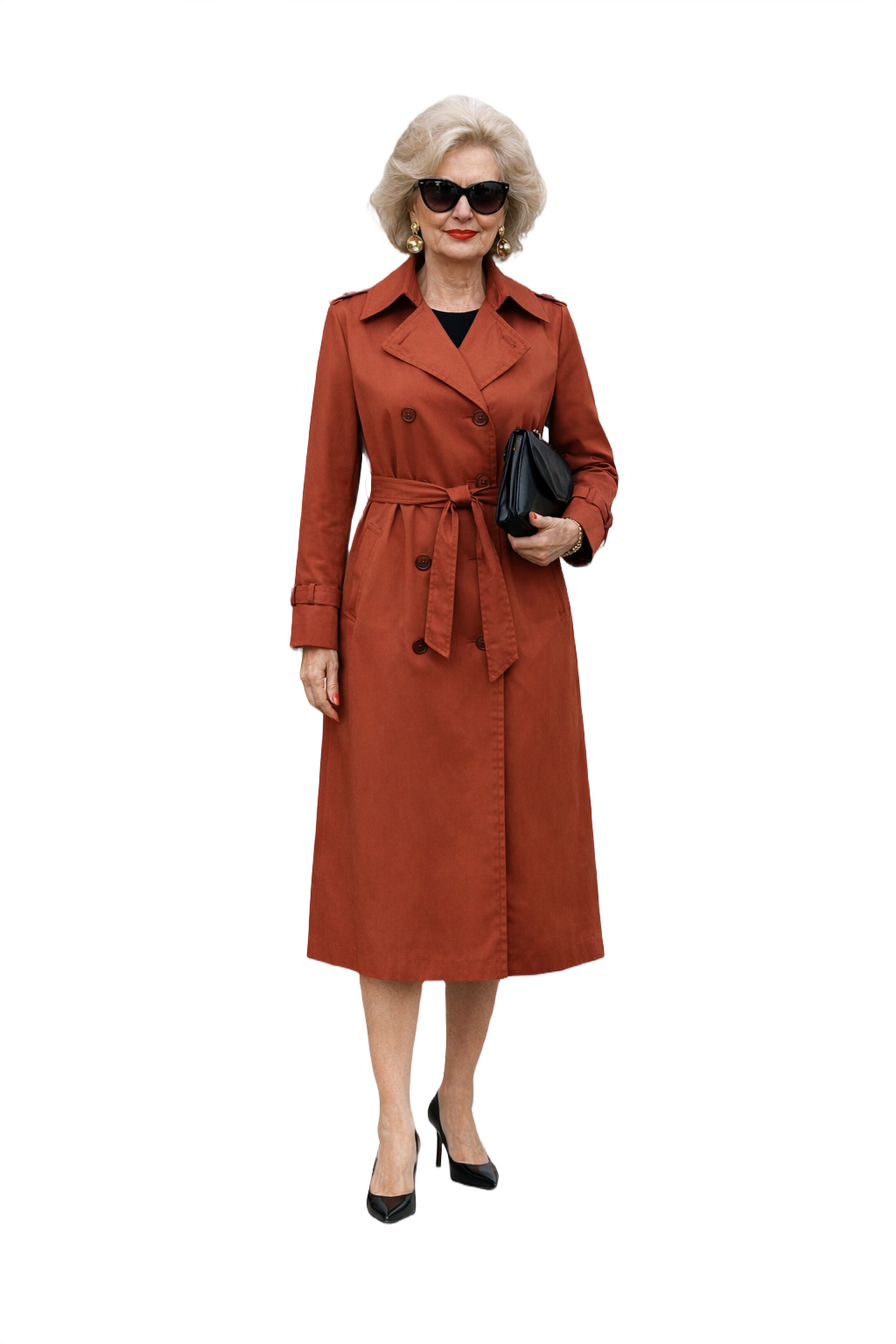 1980s Reddish-Brown Cotton Trench Coat - Model