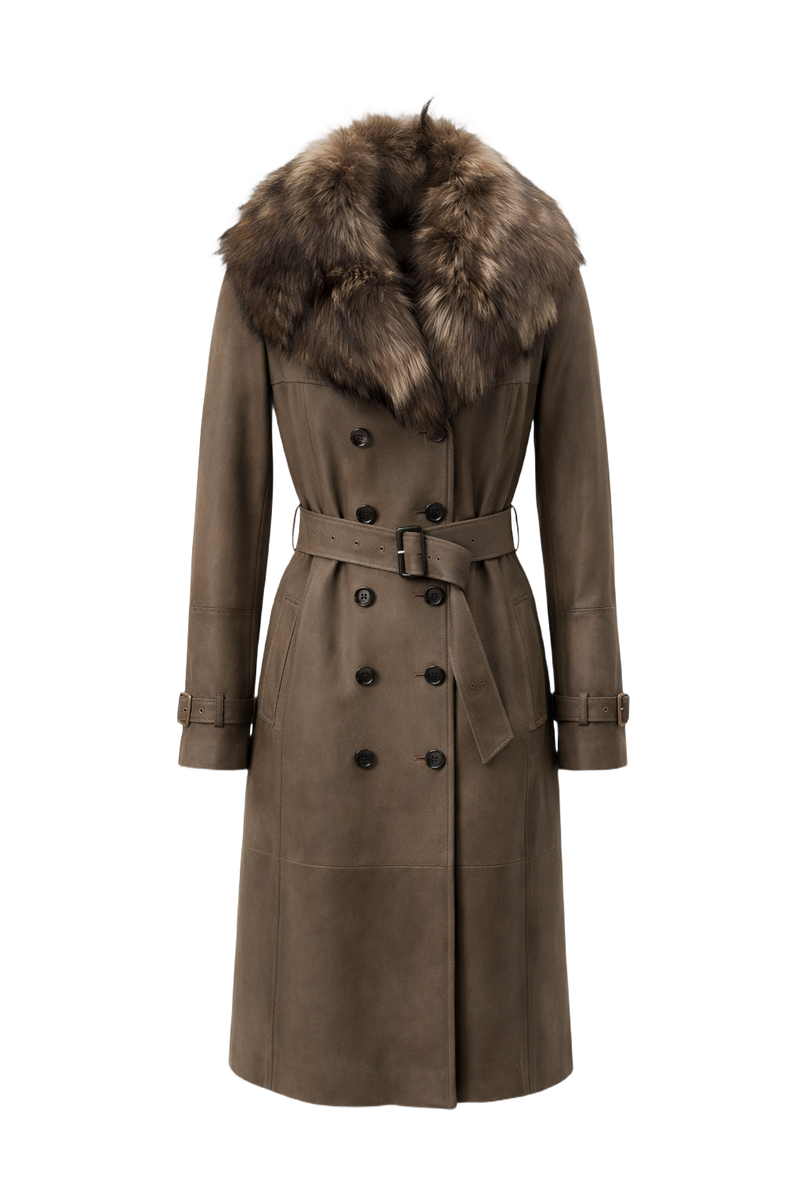 1990s Brown Wool Coat - Front View