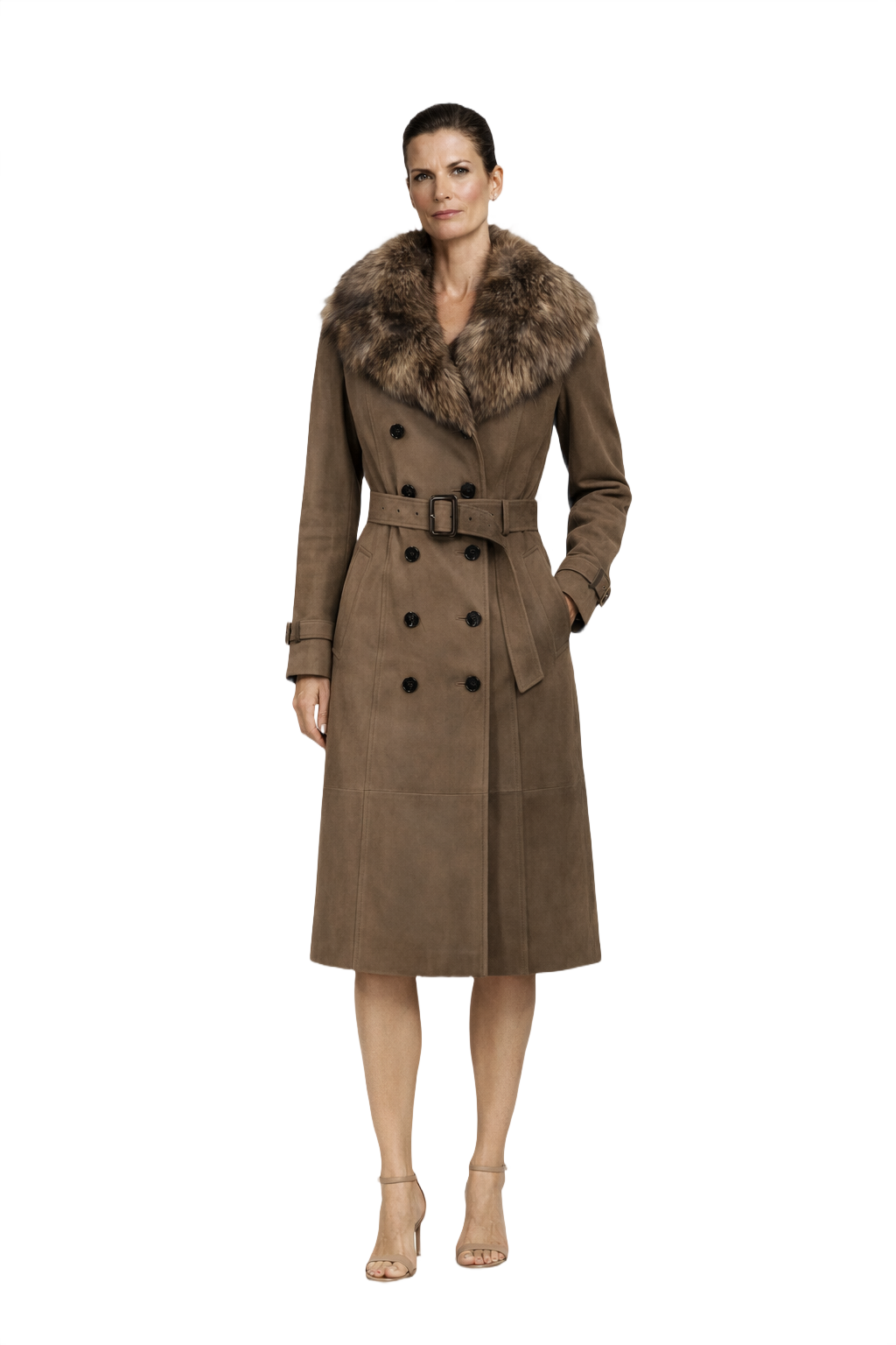 1990s Brown Wool Coat - Model