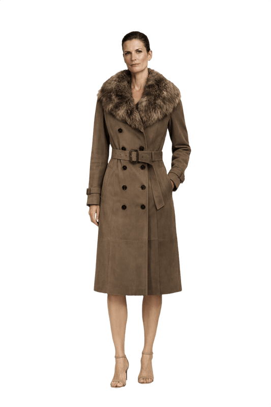 1990s Brown Wool Coat - Model