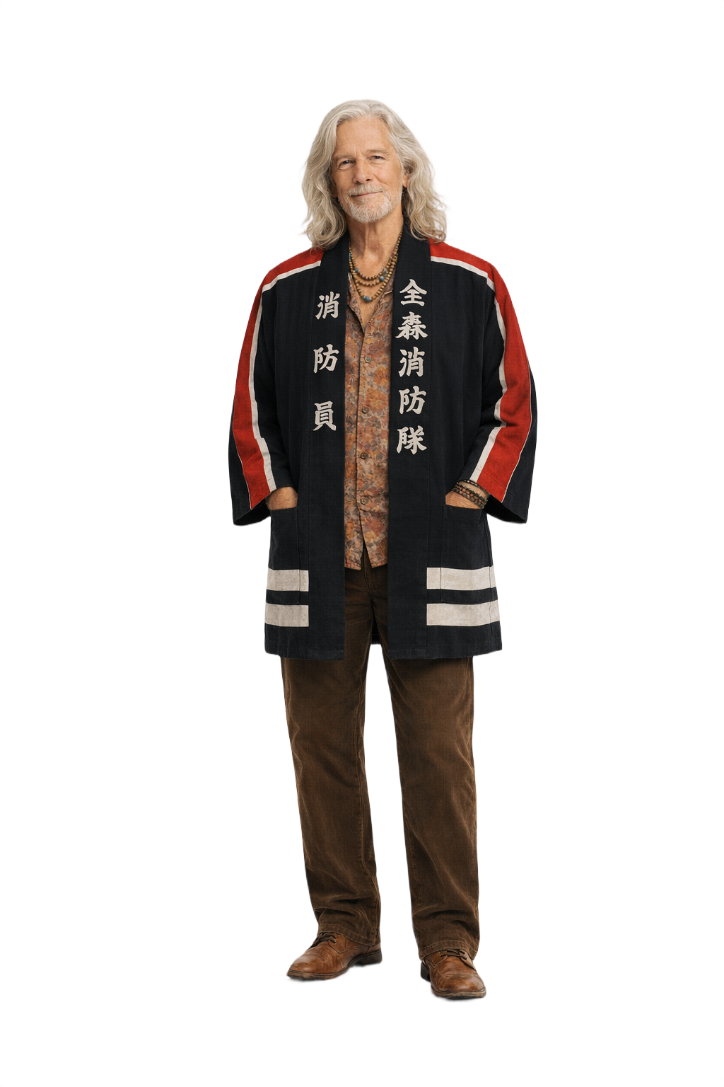 1970s Black Cotton Jacket - Model