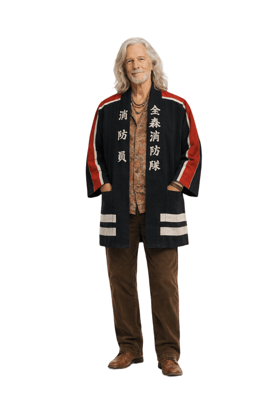 1970s Black Cotton Jacket - Model