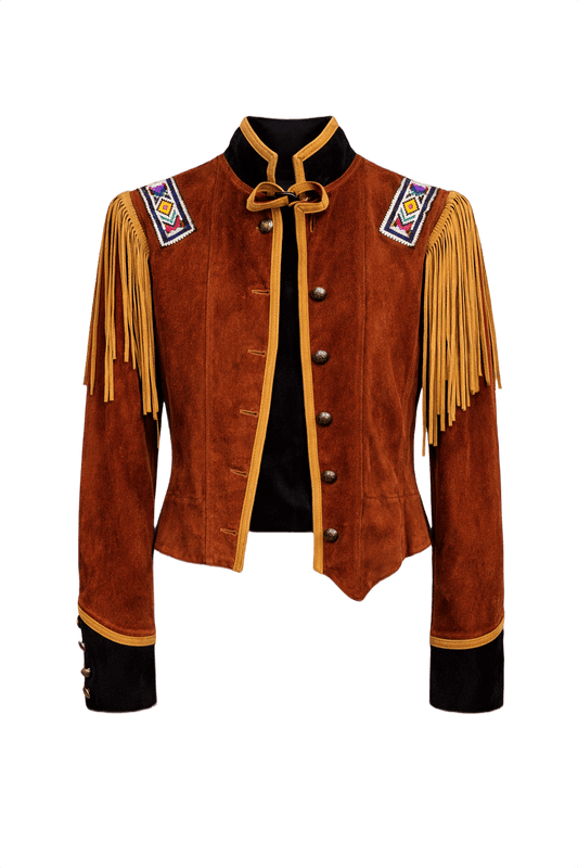 1970s Rust Brown Suede Jacket - Front View