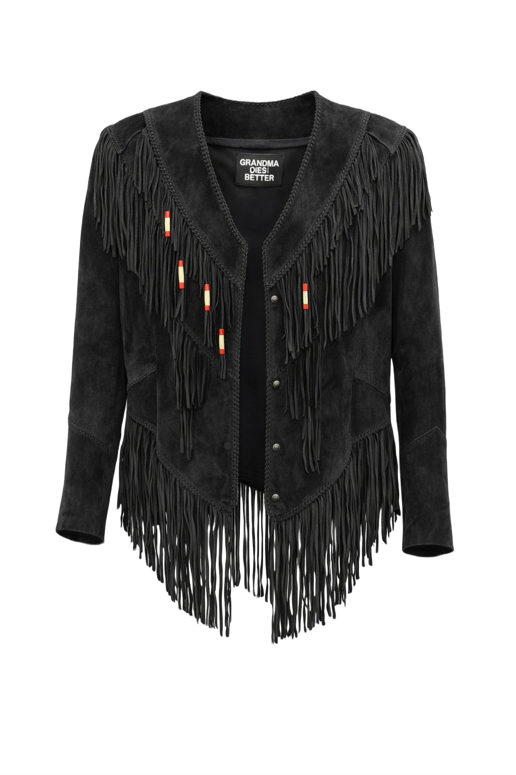 1970s Black Suede Jacket - Front View
