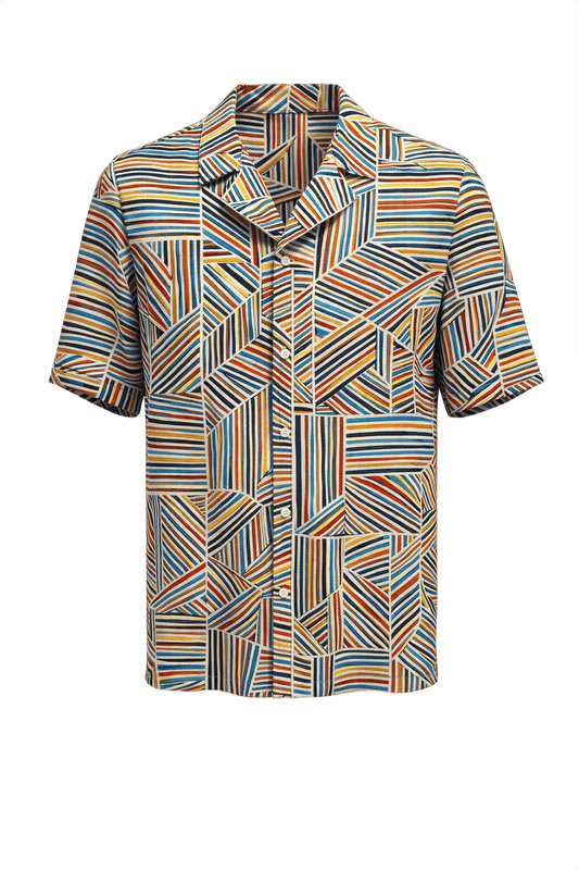 1970s Multi-Color Cotton Shirt - Front View