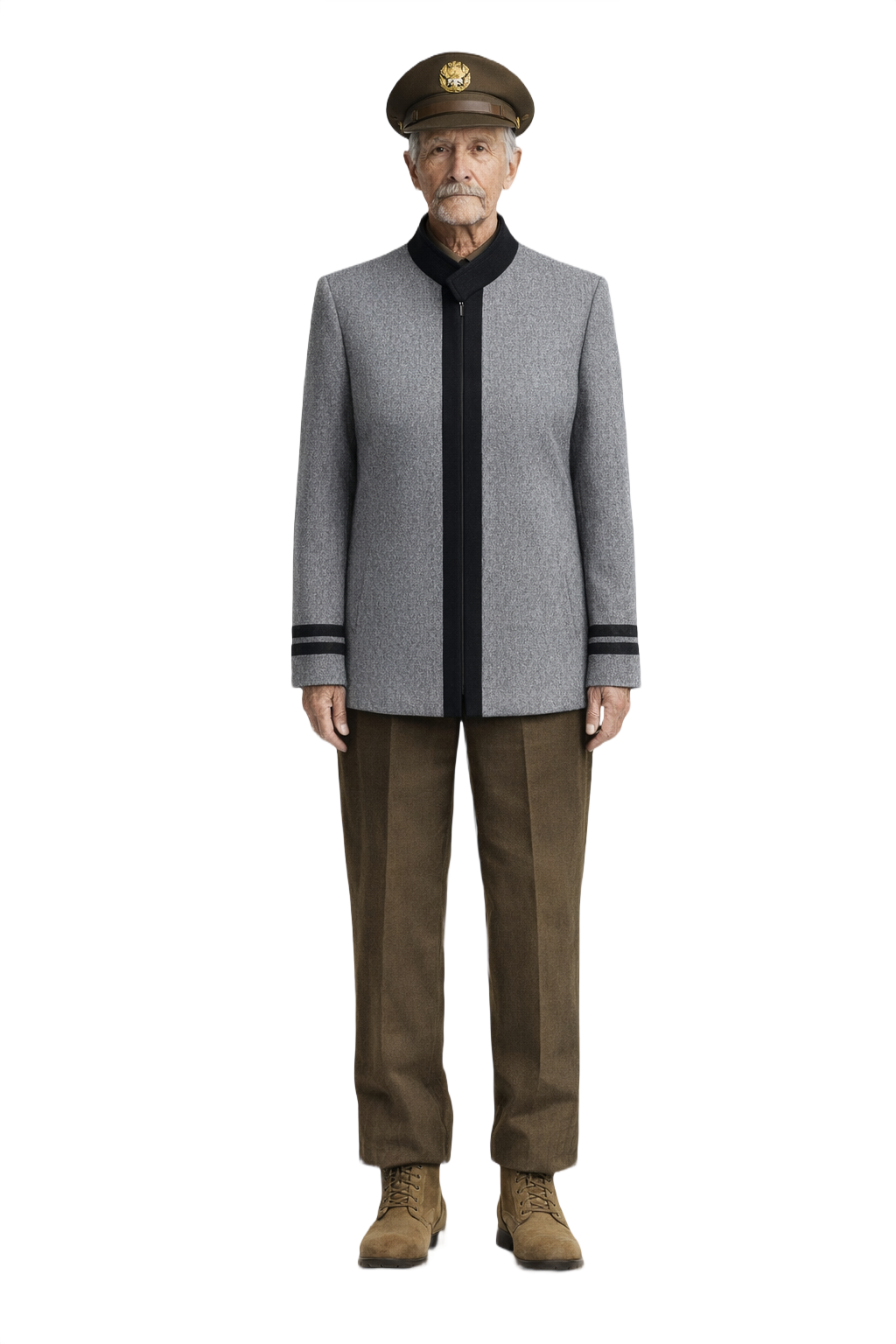 1940s Gray Wool Jacket - Model