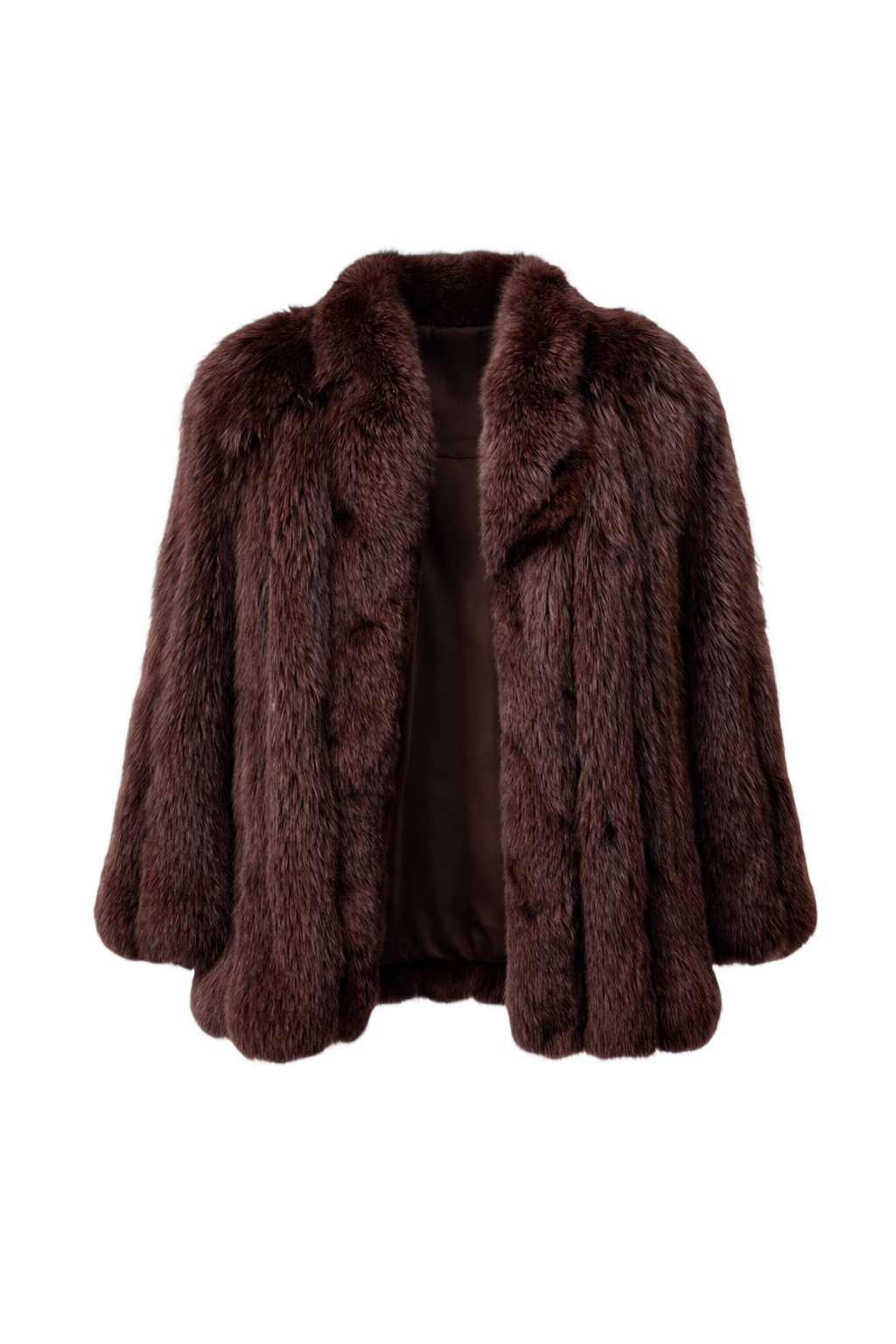 1980s Brown Fur Coat - Front View