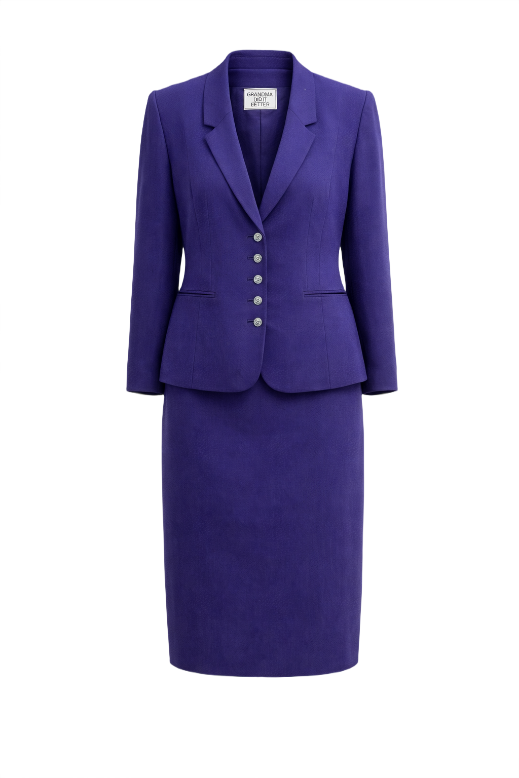 1990s Violet Unknown Blazer and Skirt Set - Front View