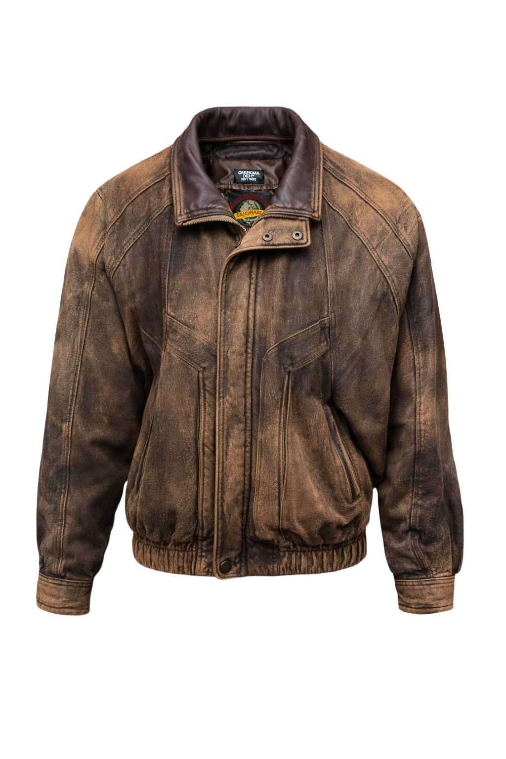 1990s Brown Leather Jacket - Front View