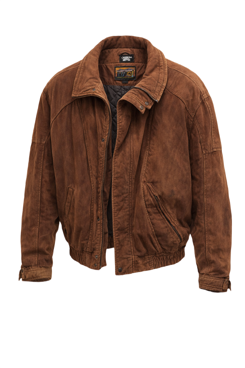 1990s Brown Suede Jacket - Front View