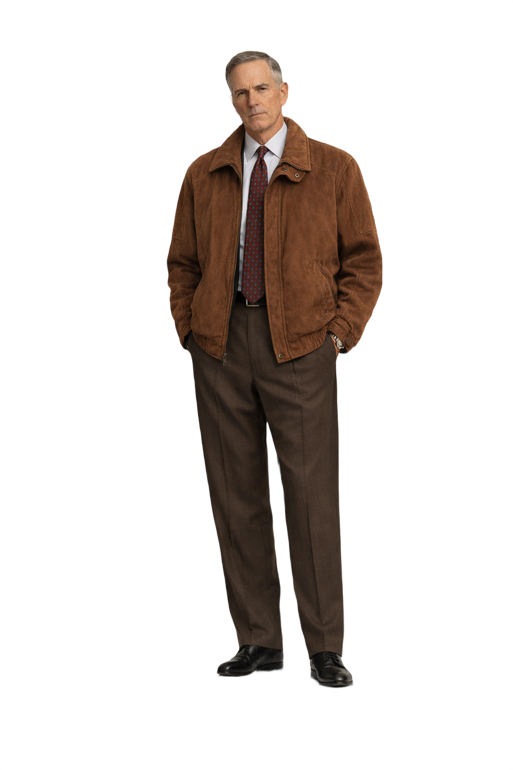 1990s Brown Suede Jacket - Model