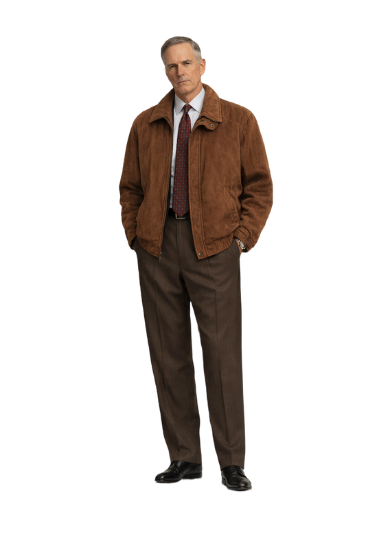 1990s Brown Suede Jacket - Model