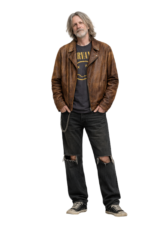 1990s Brown Leather Jacket - Model