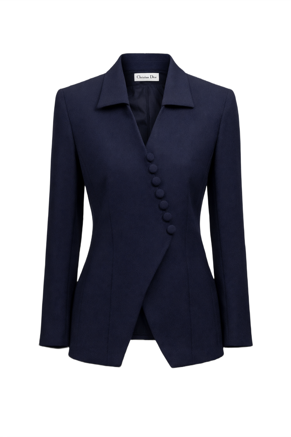 1980s Navy Wool Blazer - Front View