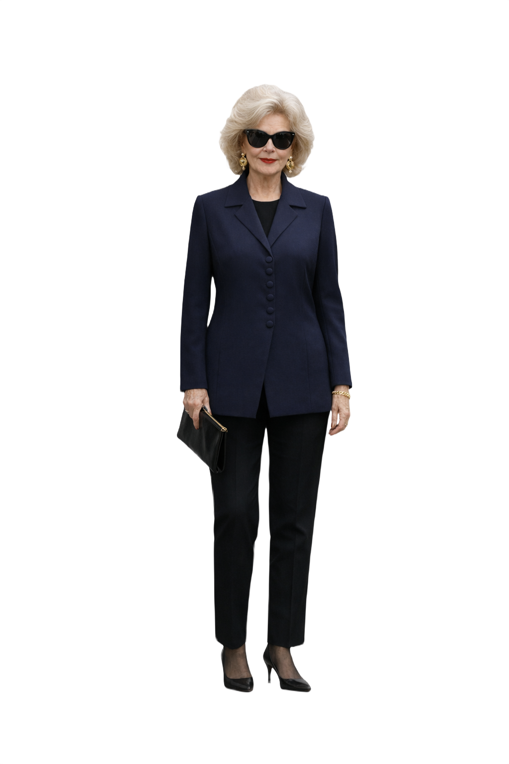 1980s Navy Wool Blazer - Model