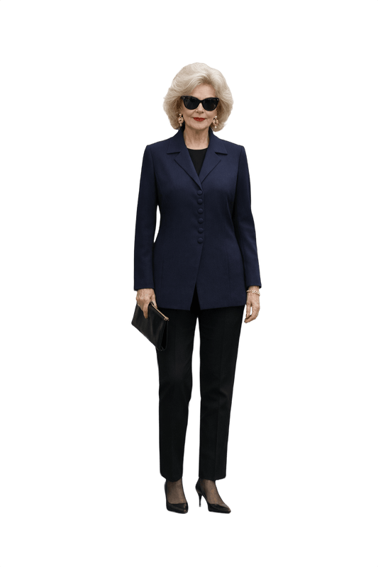 1980s Navy Wool Blazer - Model
