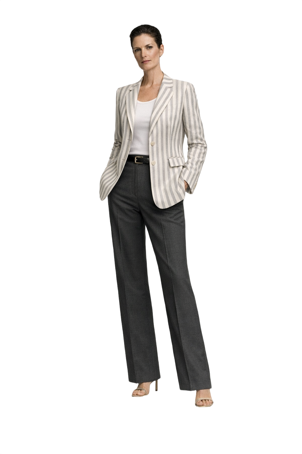 1990s Silver Silk Blazer - Model