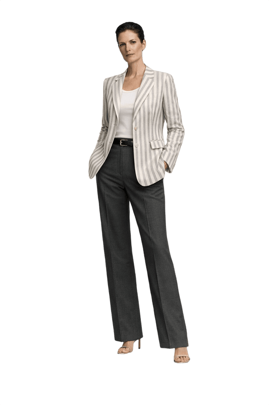 1990s Silver Silk Blazer - Model