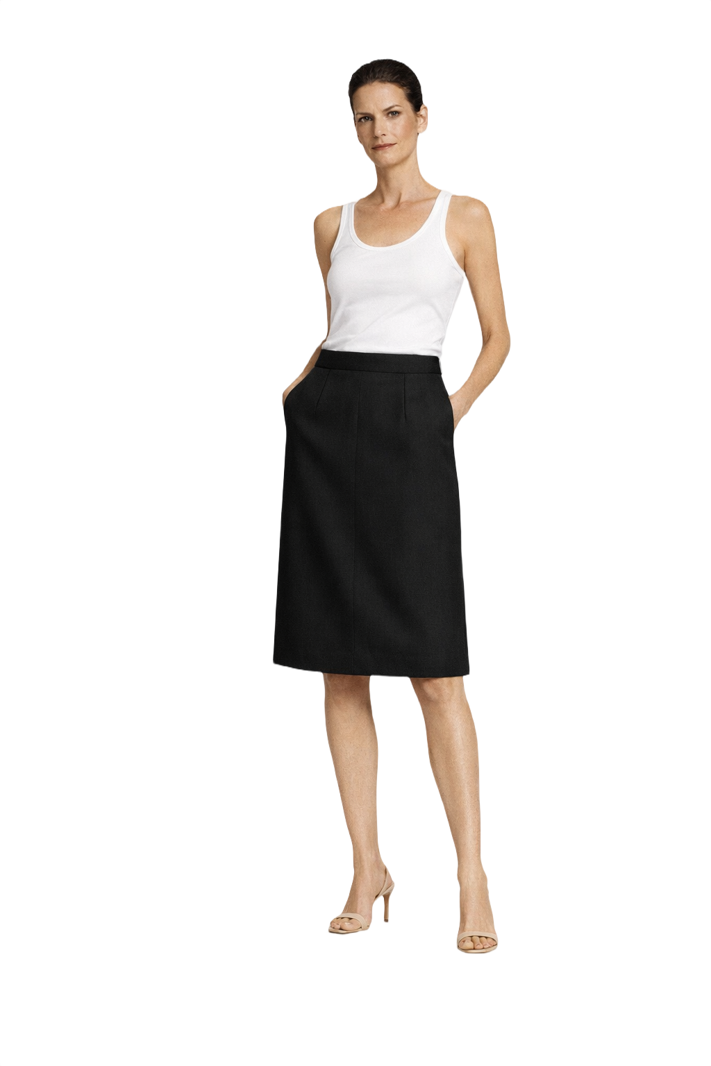 1990s Black Unknown Pleated Skirt - Model