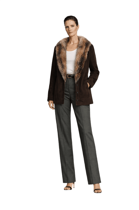 1990s Dark Brown Textured Leather Jacket - Model