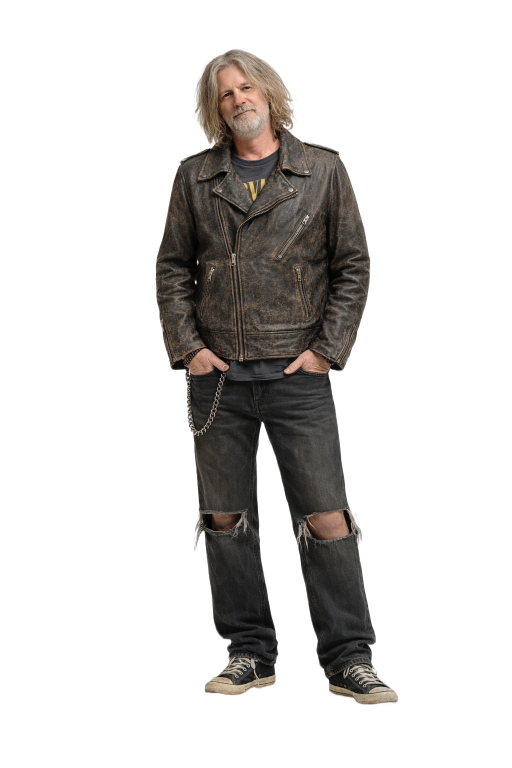 1990s Black Leather Jacket - Model