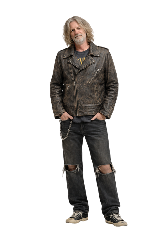 1990s Black Leather Jacket - Model