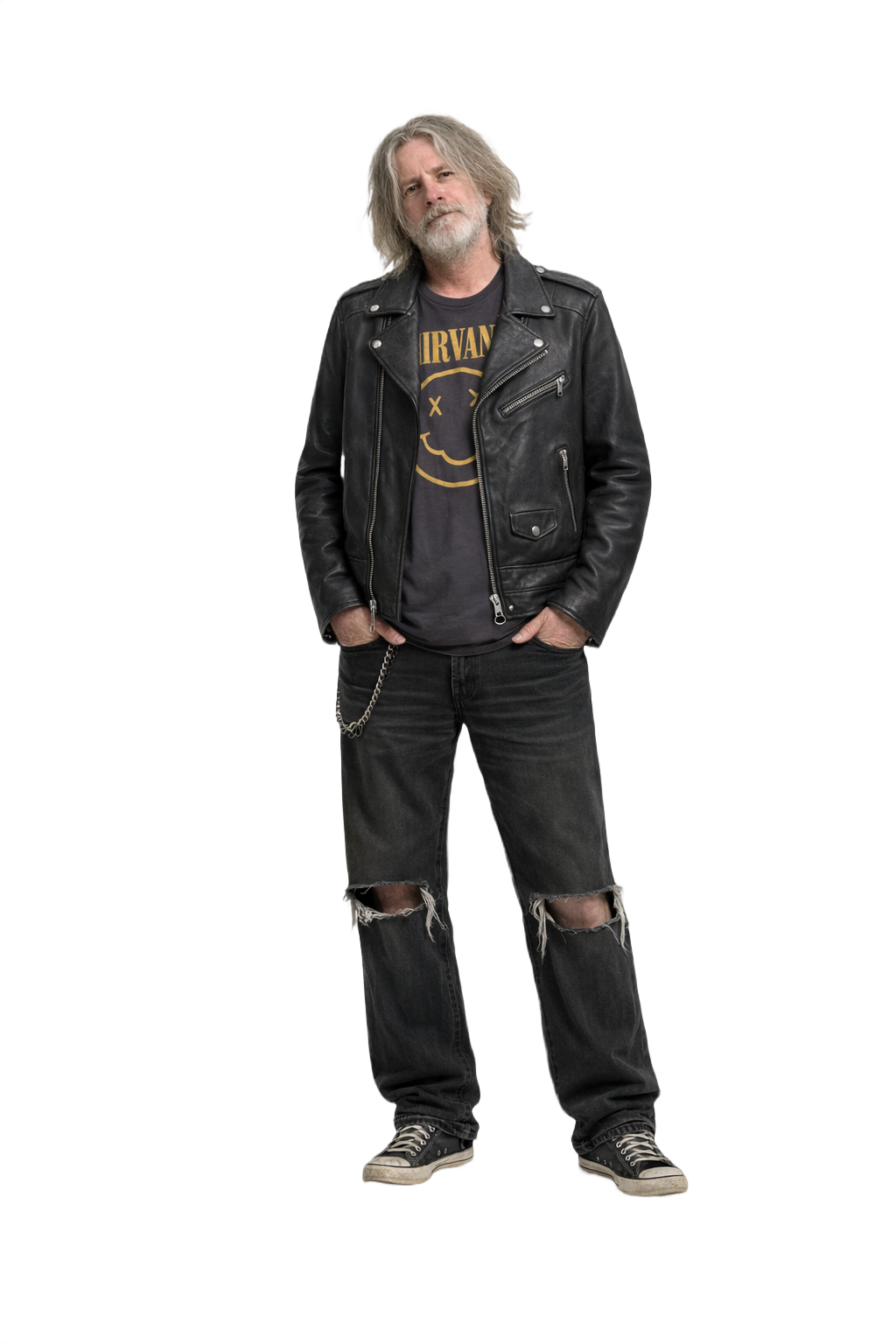 1990s Black Leather Medium Leather Jacket - Model