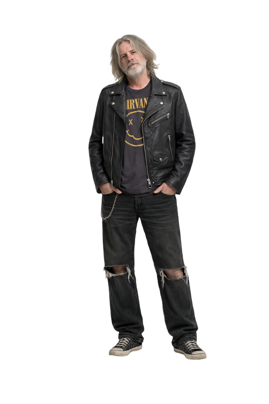 1990s Black Leather Medium Leather Jacket - Model
