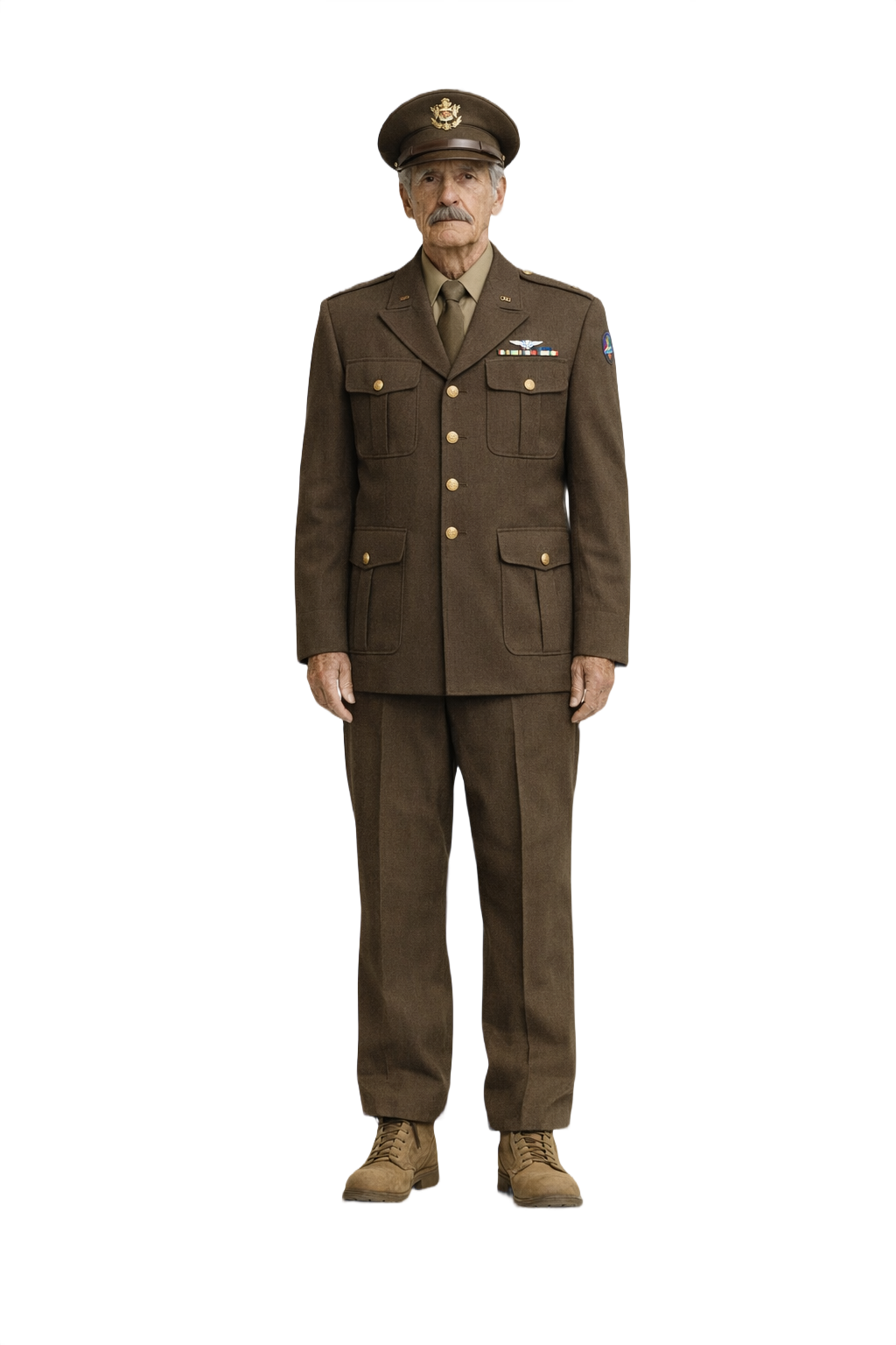 1940s Brown Wool Jacket - Model