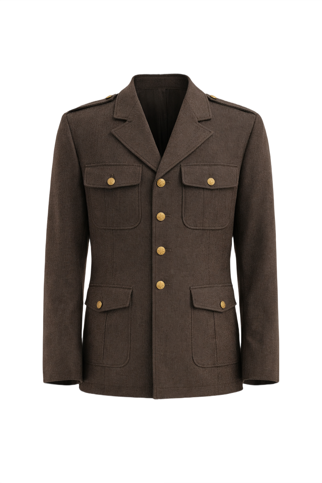 1940s Brown Wool Jacket - Front View