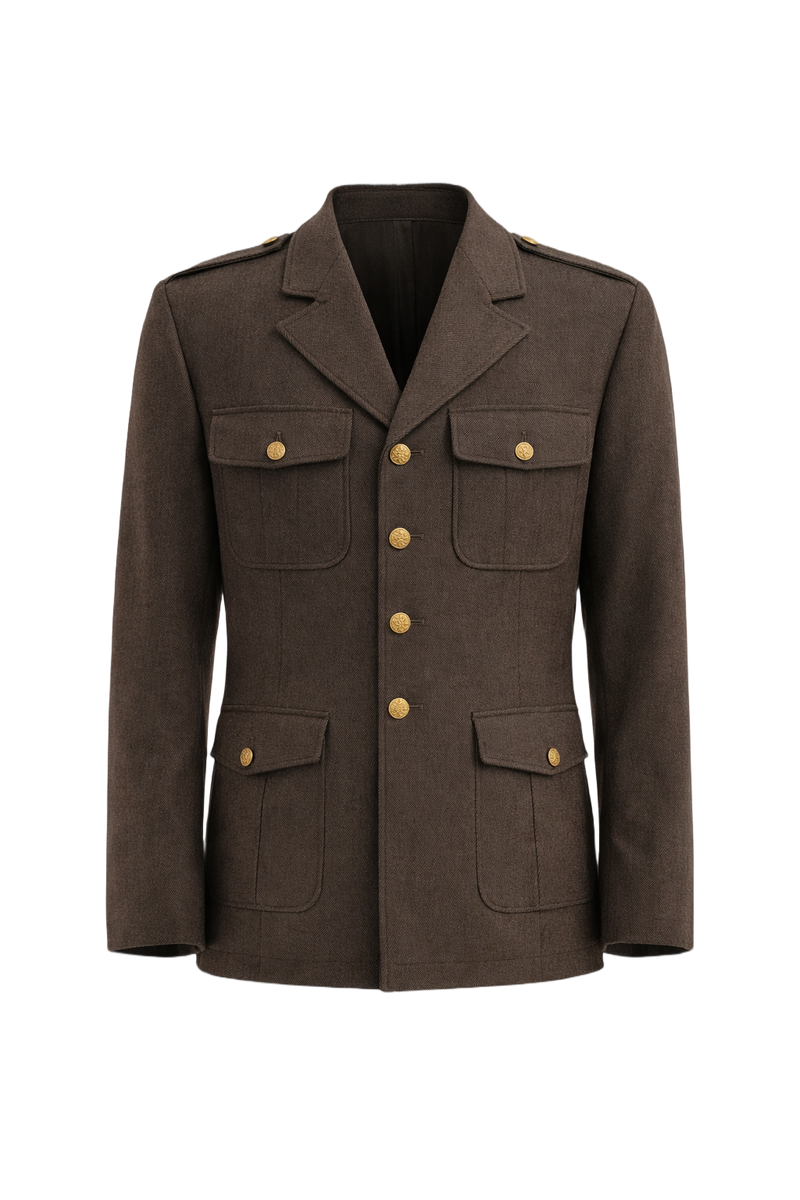 1940s Brown Wool Jacket - Front View