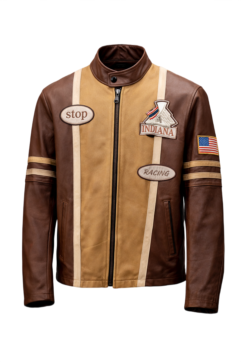 1990s Brown Leather Jacket - Front View
