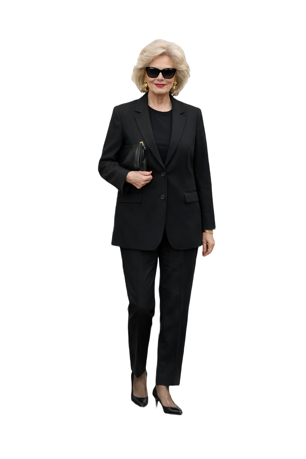 1980s Black Wool Blazer - Model