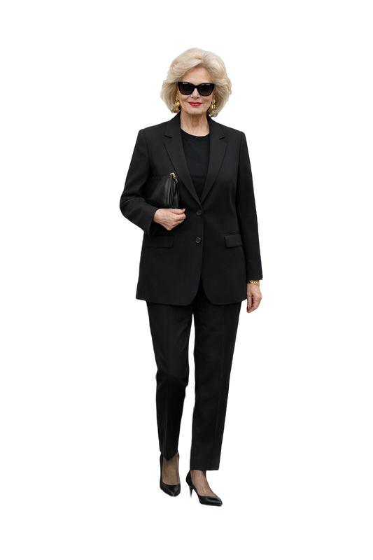 1980s Black Wool Blazer - Model
