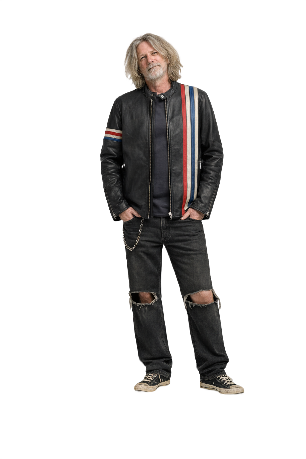 1990s Black Leather Jacket - Model