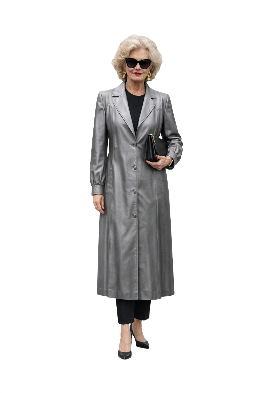 1980s Gray Synthetic Coat - Model