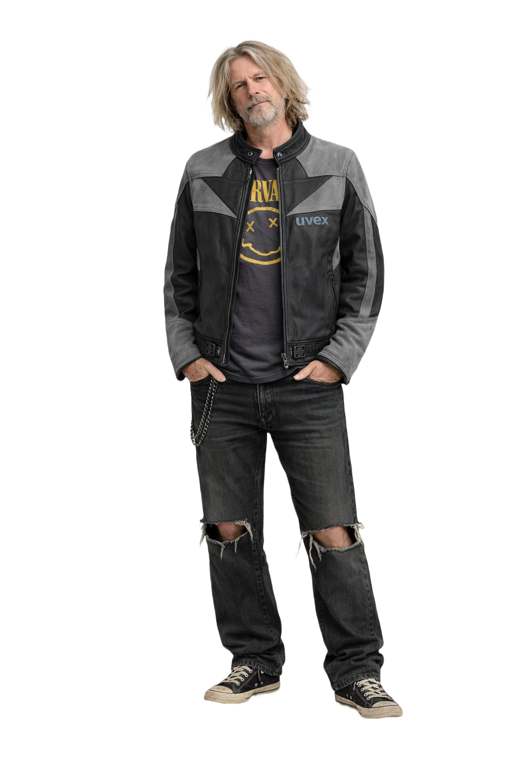 1990s Black Leather Jacket - Model