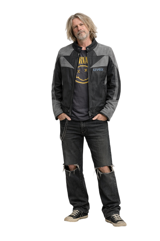 1990s Black Leather Jacket - Model