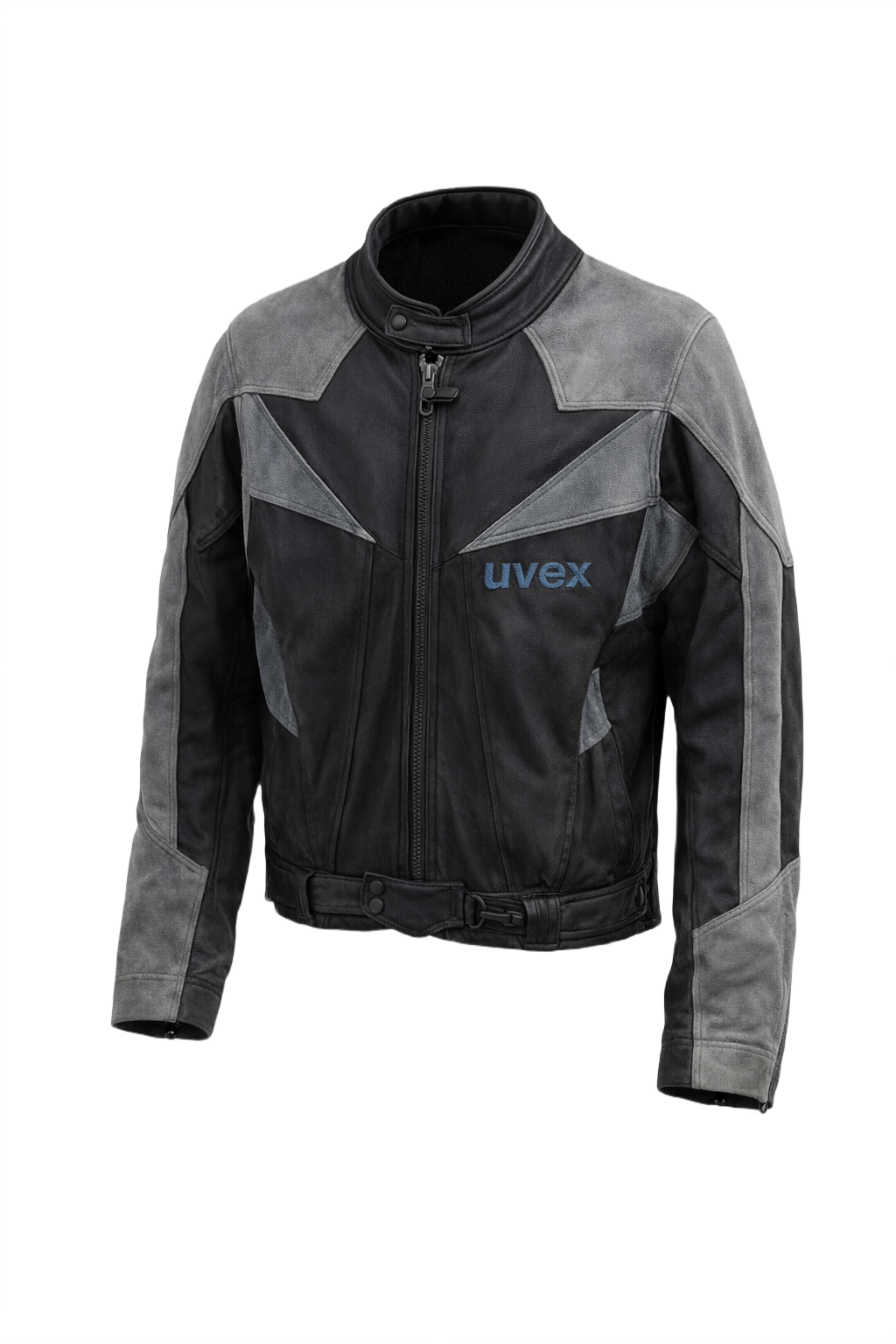 1990s Black Leather Jacket - Front View