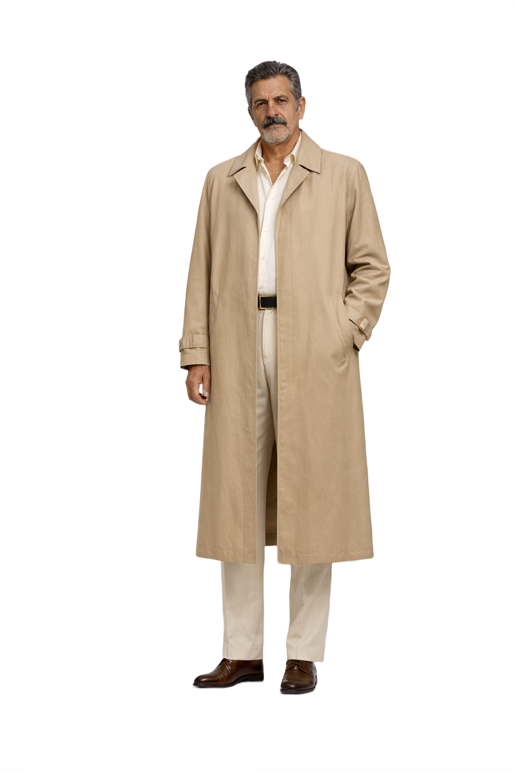 1980s Tan Cotton Trench Coat - Model