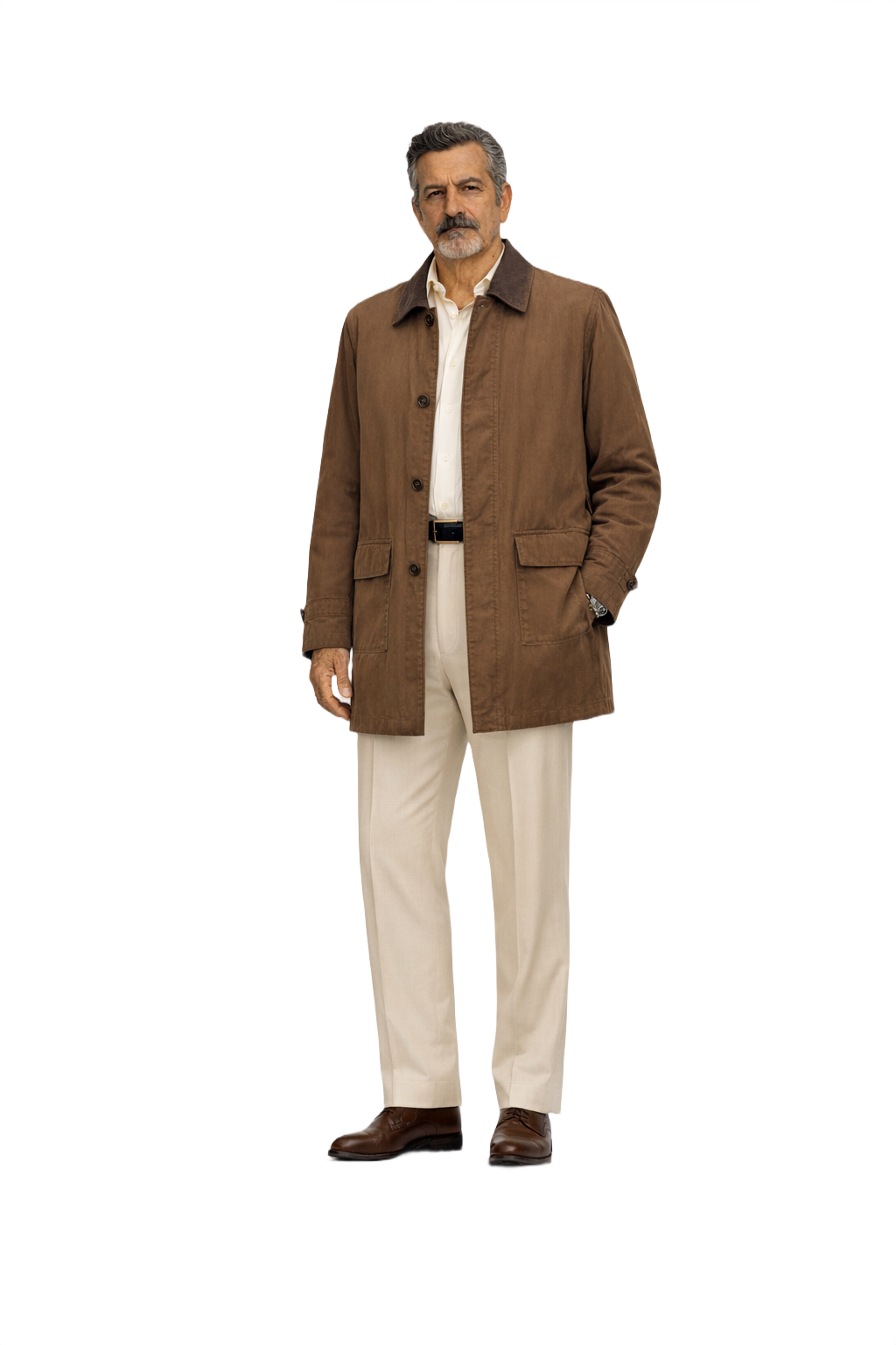 1980s Brown Cotton Coat - Model