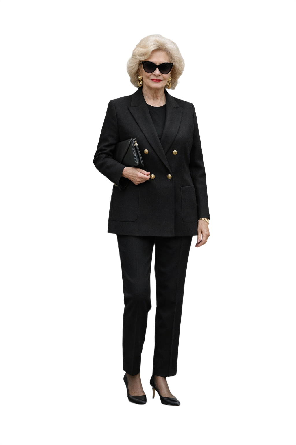 1980s Black Wool Blazer - Model